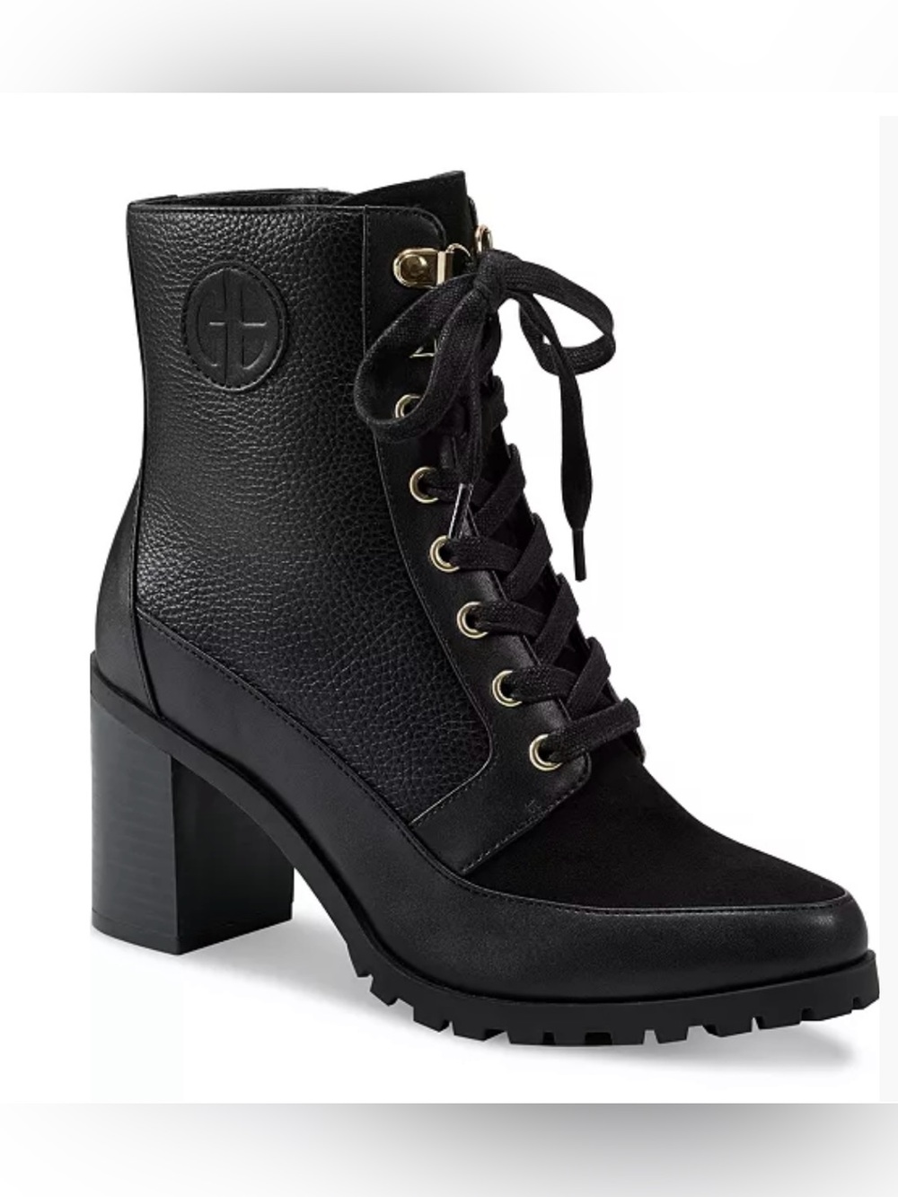 Giani Bernini Keegann Women’s Black Lace-Up Lug Sole Booties Boots Sz 6.5 - NWT